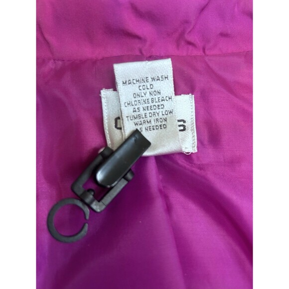 Chico's Women's Size 0 Pink Gold Puffer Sleeveless Pocket Vest Gold Zippers - Picture 7 of 8